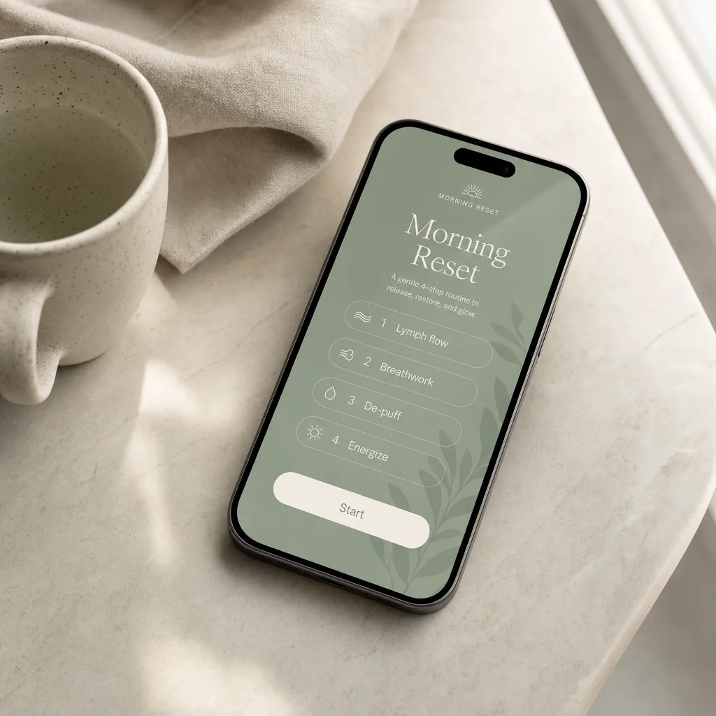 Morning Qi app displaying a guided movement and daily progress.